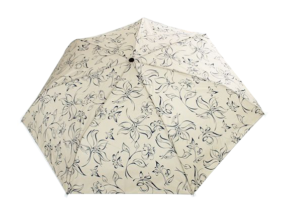 Pierre Cardin 'Croquis de fleurs' Easymatic Slimline Taschenschirm sand
