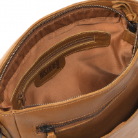 Justified 'Keizer' Schultertasche mit Uberschlag echt Leder cognac