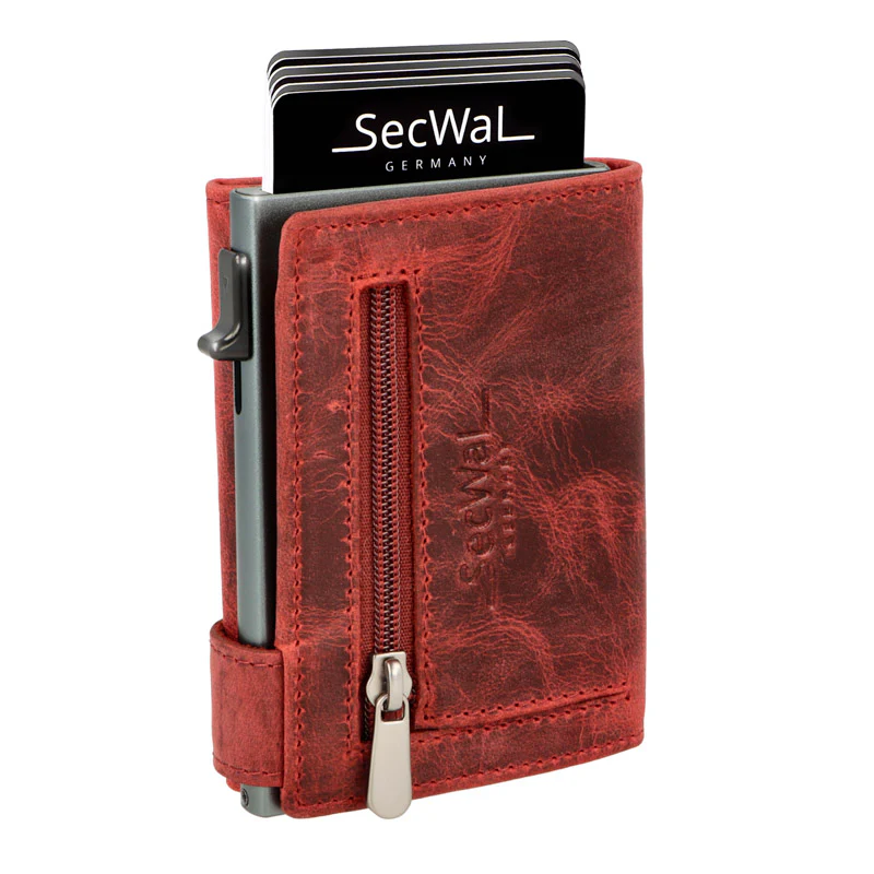 Secwal1 Kartenetui 'Hunter' RV echt Leder rot