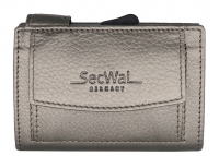 Secwal2 Kartenetui RV echt Leder Metallic grau