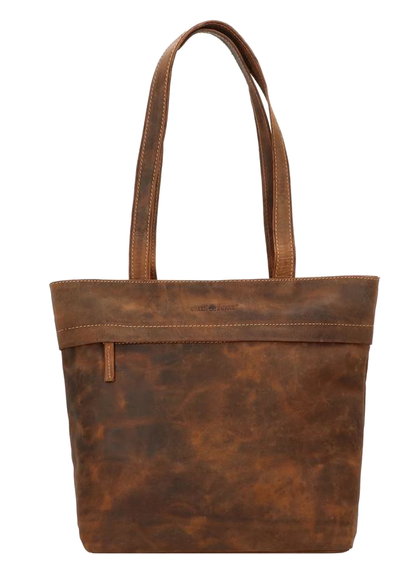 Green Burry Vintage Shopper echt Leder sattelbraun