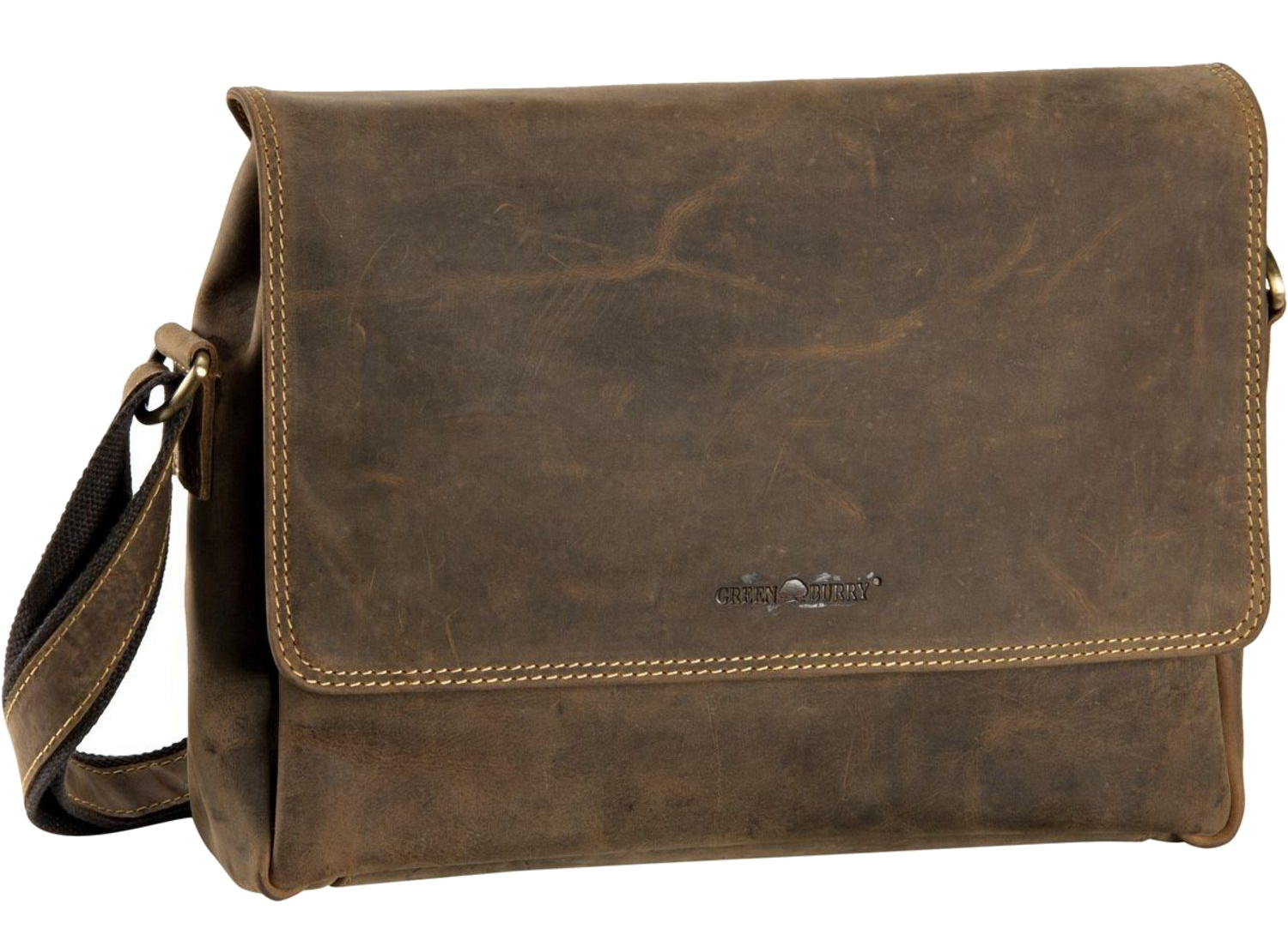 Green Burry Vintagetasche echt Leder sattelbraun