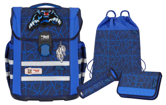 McNeill 'Wild' Schulrucksackset 4tlg. Ergo Mac 980g 18l blau