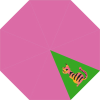 McNeill 'Crazy Cat' Taschenschirm mit Hülle pink/grün