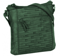 Justified Bags 'Chantal' Schultertasche mit RV echt Leder dark green
