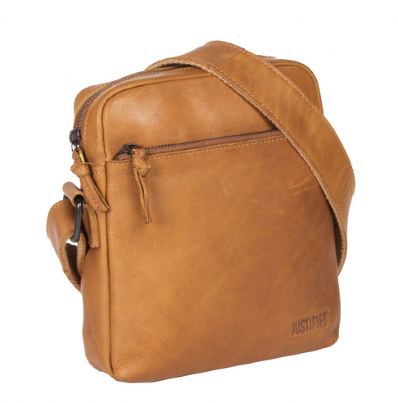 Justified Bags 'Keizer' Schultertasche echt Leder cognac