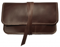 KALOS AND SONS 'Quarter' Tabaktasche echt Rindleder mit Lederschnur kastanienbraun