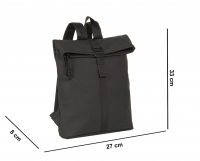 New-Rebels 'Mart' Roll-up Rucksack klein schwarz