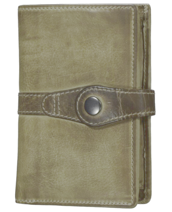 Dernier Damenbörse mit Riegel RFID echt Rindleder olive