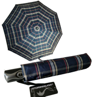 Stormwalker 'Up & Down' Faltschirm automatik 99cm Durchmesser blau/karo