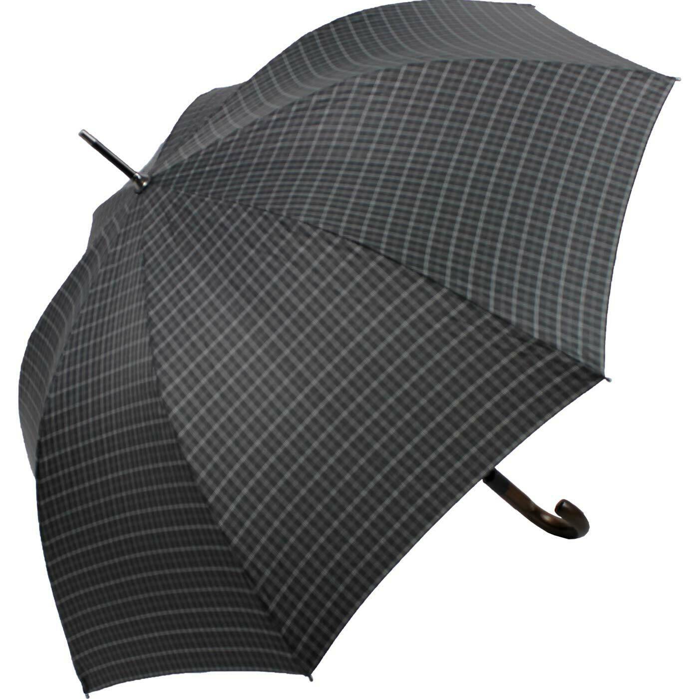 Stormwalker 'Gents Long AC' Golfschirm mi Holzgriff schwarz/karo