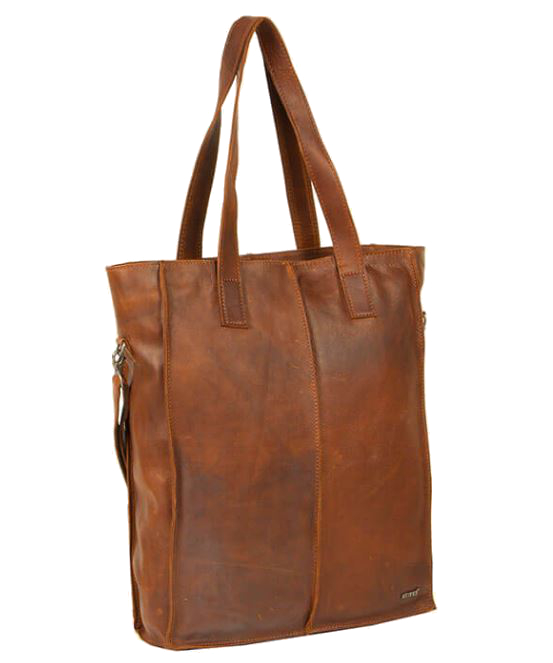 Justified Bags 'Nynke' Hochformat Shopper echt Rindleder cognac