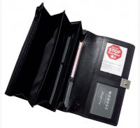 Manage 'Square' Visittasche echt Rindleder schwarz-rot