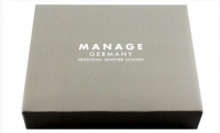 Manage 'Square' Visittasche echt Rindleder schwarz-rot