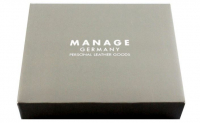 Manage 'Square' Visittasche echt Rindleder rot
