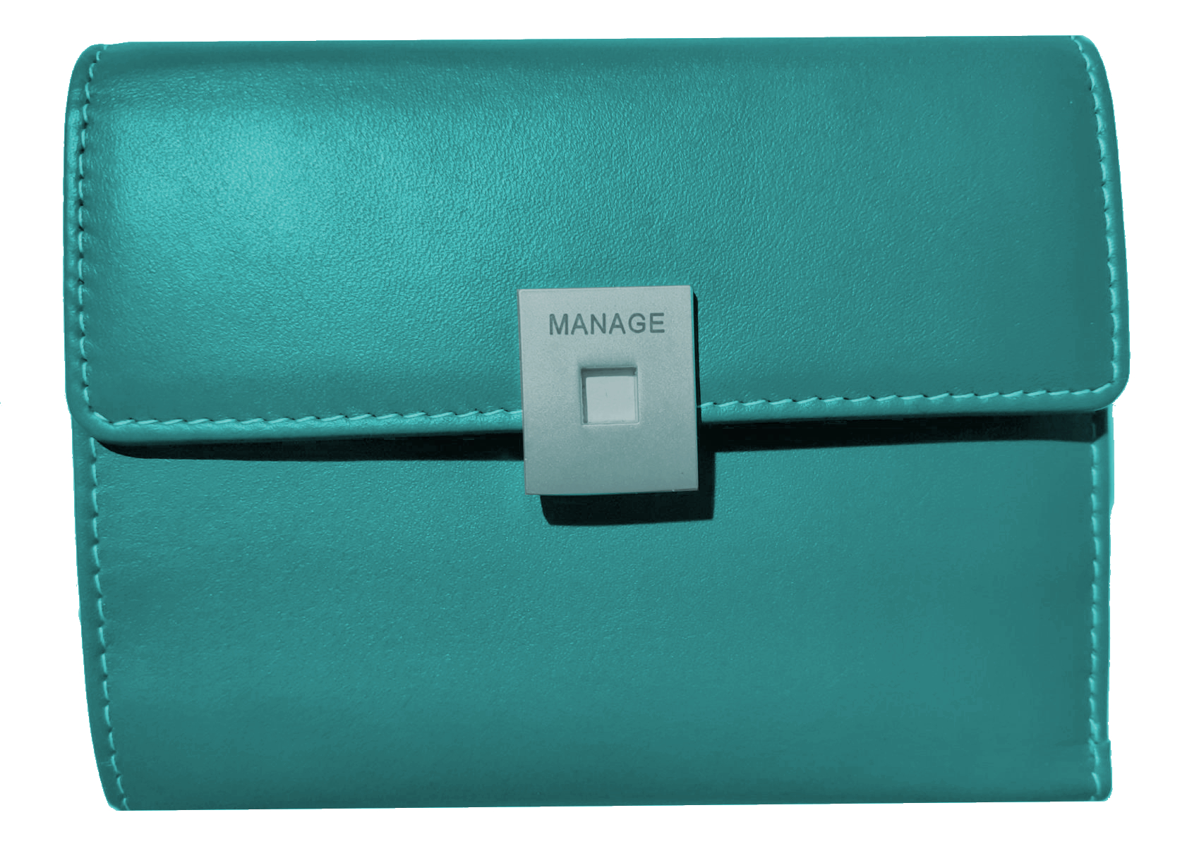 Manage 'Square' Damenkombi-Börse mit Überschlag echt Rindleder turquoise