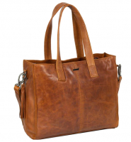 Justified Bags 'Nynke' Shopper medium echt Rindleder cognac