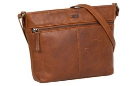 Justified Bags 'Nynke' Schultertasche echt Rindleder cognac