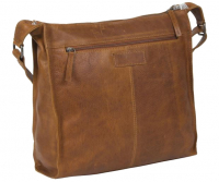 Justified Bags 'Nynke'Square Duffel Shoulderbag echt Rindleder cognac