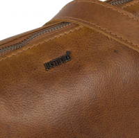 Justified Bags 'Nynke'Square Duffel Shoulderbag echt Rindleder cognac