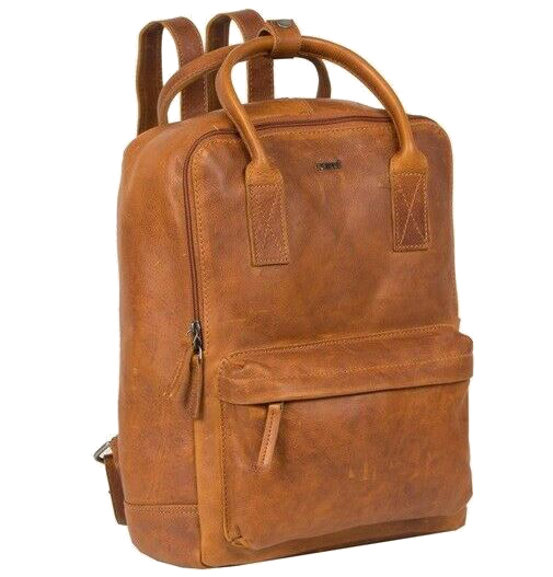 Justified Bags 'Nynke' Hochformat Shopper Backpack echt Rindleder cognac