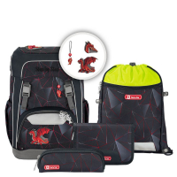 Step by Step 'Dragon Drako' Giant Schulrucksackset 5tlg. 23l 990g schwarz/rot