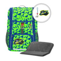 Step by Step 'Star Catcher' Kid Neon Kindergarten-Rucksack-Set 3-tlg. incl. Sitzkissen 13l 380g neongrün/blau