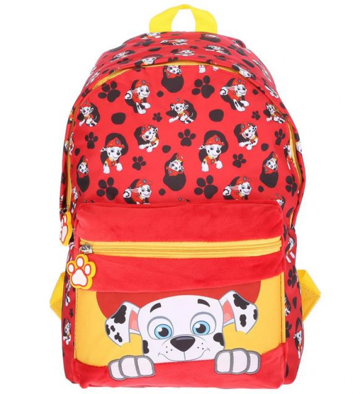 Fabrizio 'Paw Patrol' Rucksack mit Vortasche Plüsch 8l rot