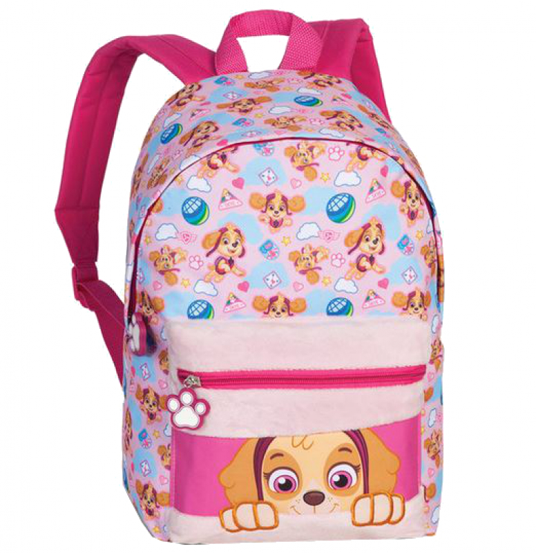 Fabrizio 'Paw Patrol' Rucksack mit Vortasche 8l aus Plüsch pink