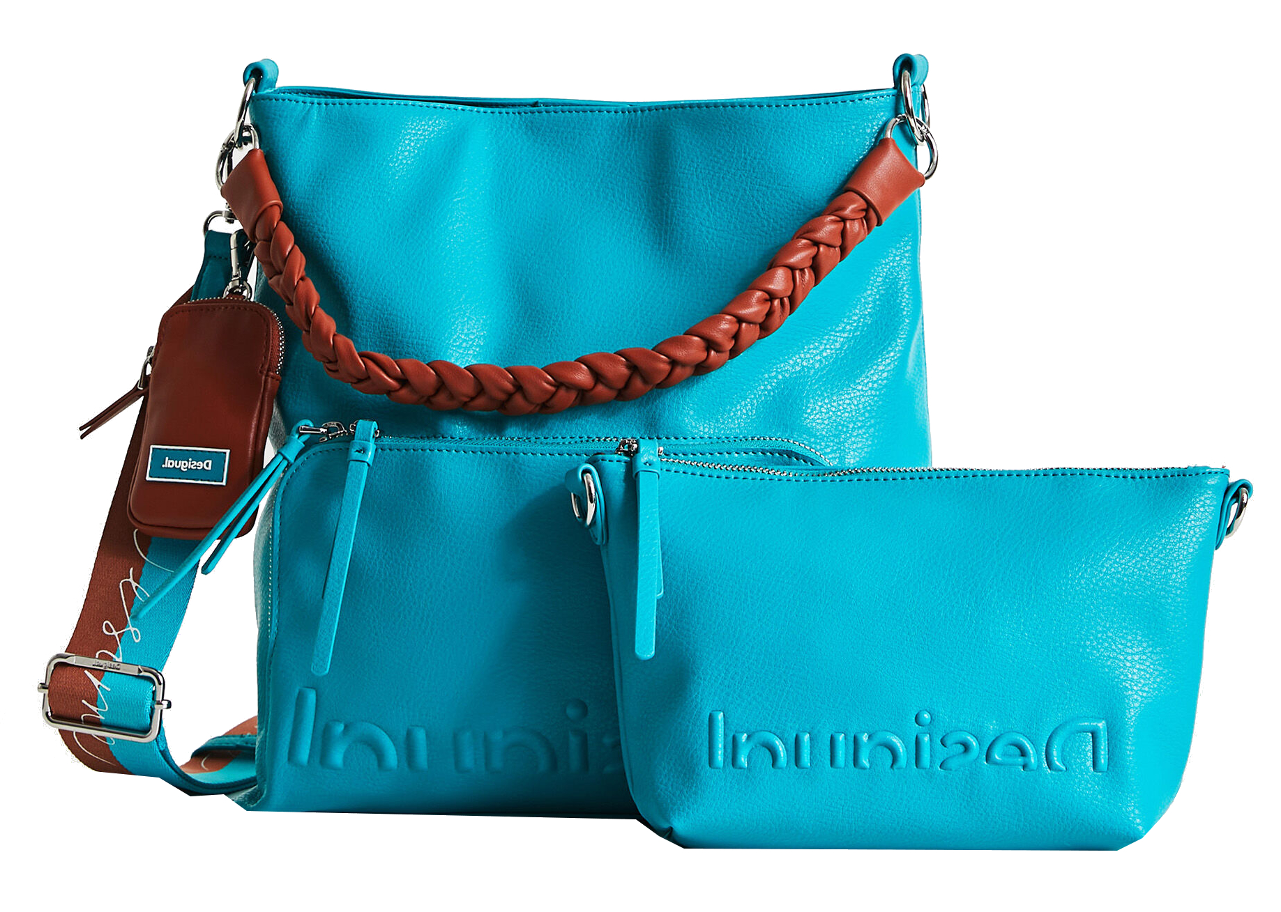 Desigual 'Bols Half Logo Butan' Damentasche Turquoise