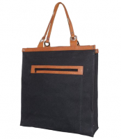 Piace Molto 'Heavy' 22Canvas Shopper strap Black