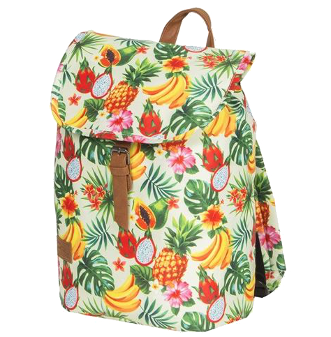 New Rebels 'Pineapple' Rucksack mit Kordel- und Magnetverschluss print