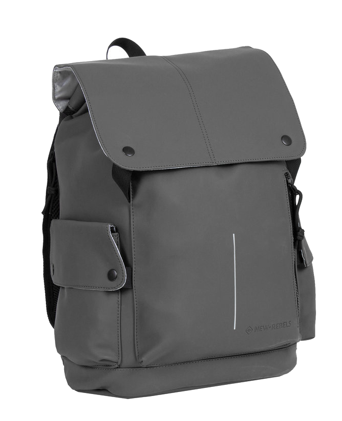 New-Rebels 'Mart' Planen-Rucksack Überschlag Laptopfach 25L 38x31x17cm antracite