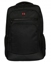 Travel N Meet Business Rucksack mit Laptopfach aus Spinnstoff schwarz