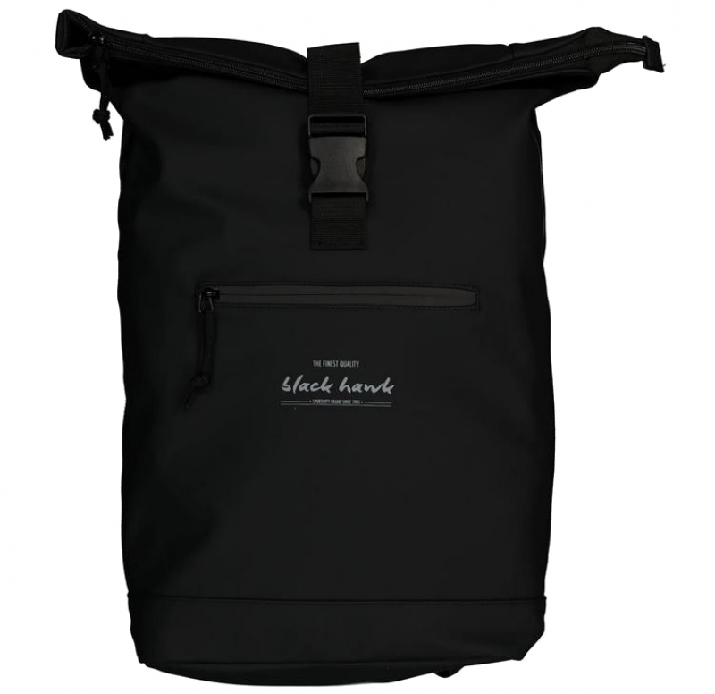 Black Hawk Rollup-Rucksack aus PU mit Laptopfach schwarz