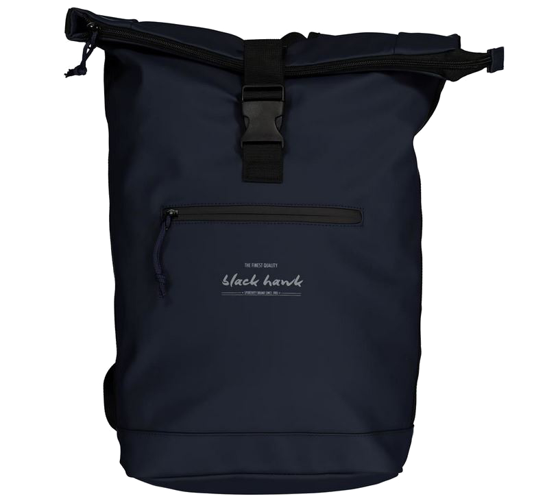 Black Hawk Rollup-Rucksack mit Laptopfach aus PU navy