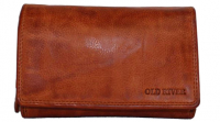 Old River Damenbörse mit RV echt Rindleder cognac