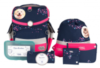 schoolmood 'Leni' Hund Timeless Air+ Schulrucksack-Set 7tlg. 980g 23l blau/pink