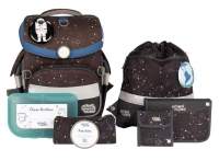schoolmood 'Louis' Weltall Timeless Air+ Schulrucksack-Set 7tlg. 980g 23l grau/blau