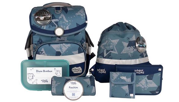 schoolmood 'Fiete' Rennwagen Timeless Air+ Schulrucksack-Set 7tlg. 980g 23l blau