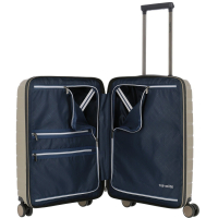 Travelite 'Air Base' 4-Rad-Bordtrolley S mit Vortasche 55cm 2,6kg 43l champagner