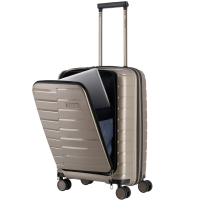 Travelite 'Air Base' 4-Rad-Bordtrolley S mit Vortasche 55cm 2,6kg 43l champagner