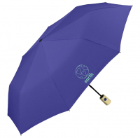 Happy Rain 'Earth Mini AC' Taschenschirm mit Bambusgriff recycled Polyester blue quartz