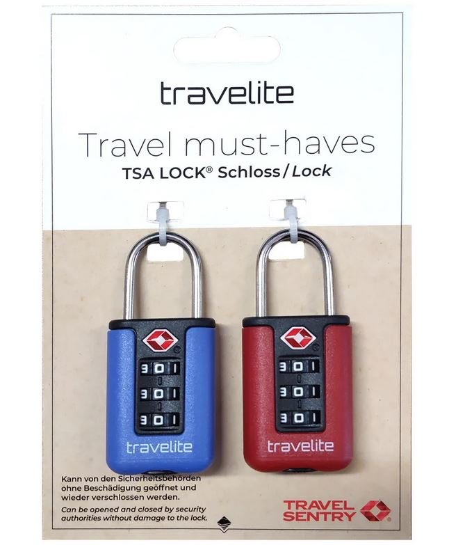 Travelite Kofferschloss mit TSA 2stk blau/rot