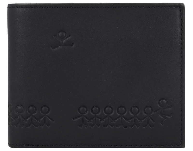 Oxmox 'Leather' Querscheinbörse  RFID echt Leder schwarz