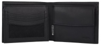 Oxmox 'Leather' Querscheinbörse  RFID echt Leder schwarz