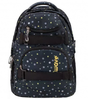 Wave 'Infinity' Schulrucksack 30L 1040g black and yello dots