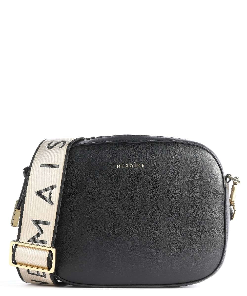 Maison Heroïne 'Yosie' Umhängetasche echt Rindleder schwarz/gold