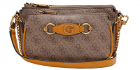 Guess 'Izzy Double Pouch' Damentasche klein Syntetik latte logo/yellow