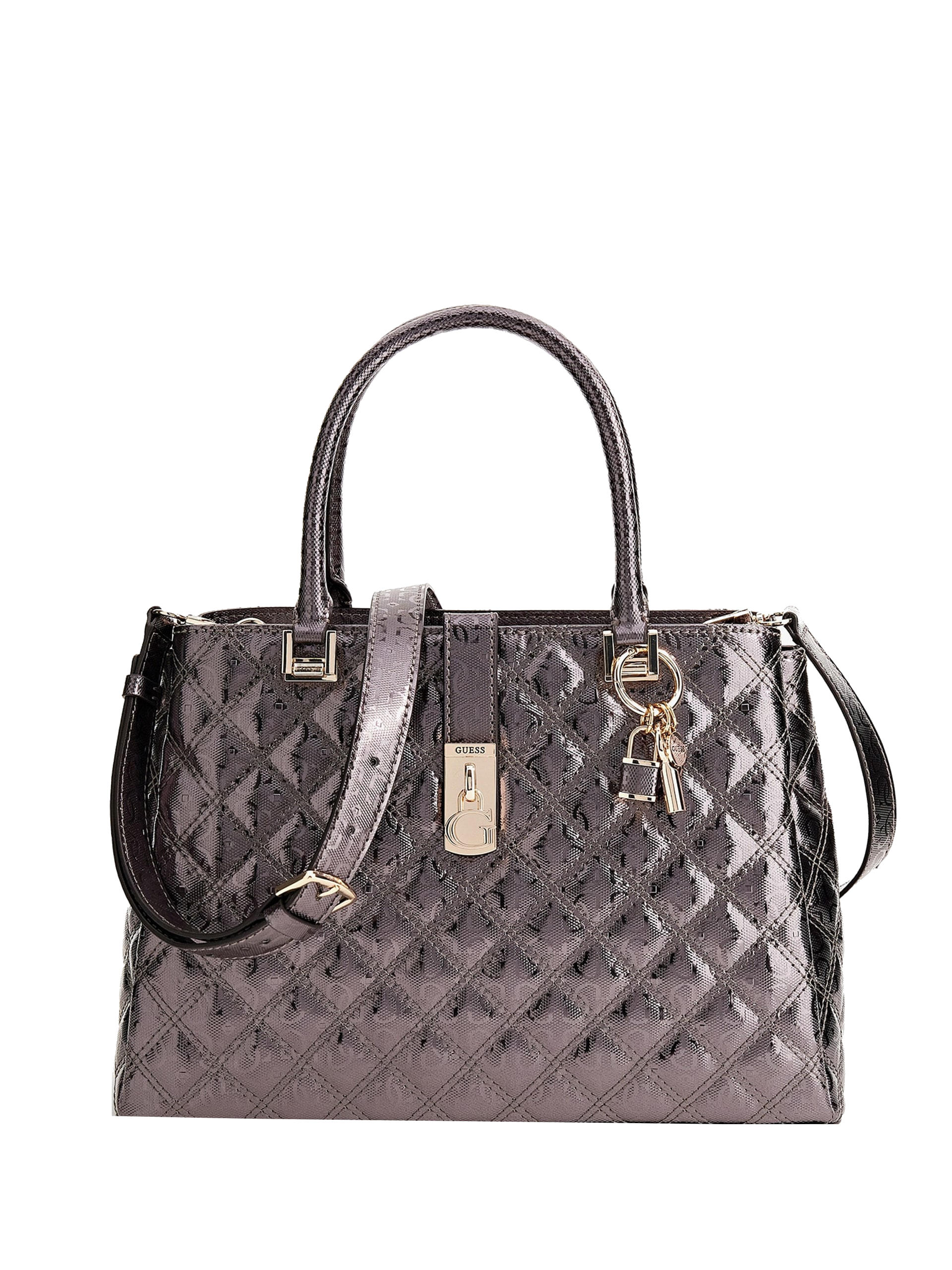Guess 'Gaia Triple Comprtmnt Damentasche Syntetik pewter
